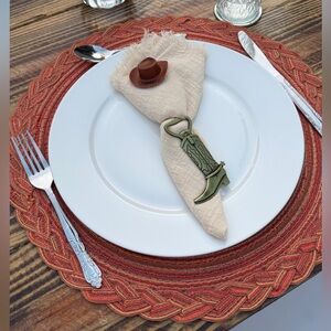 Woven Placemat / Charger - Burnt Orange - 18 total - Heat Resistant